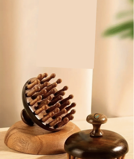 2 brosses à gros picots marrons une à l'envers et une à l'endroit